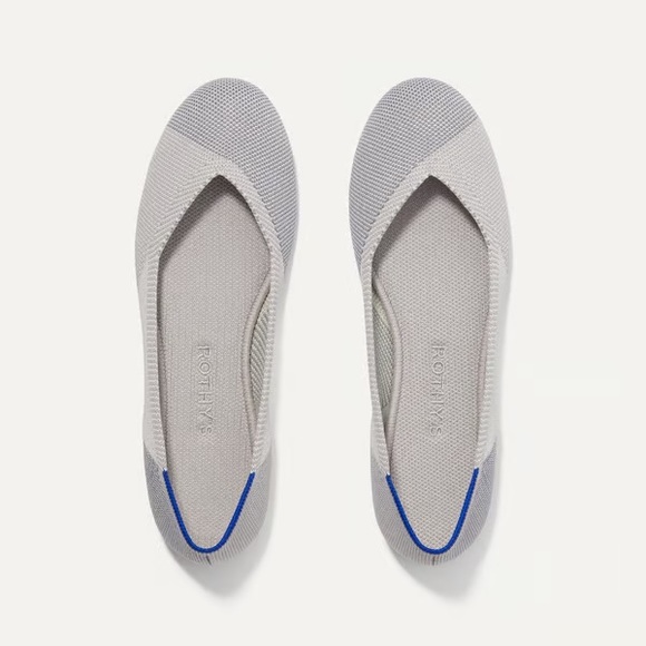✨RARE✨ ROTHY’S Round Toe Flats in Sea Glass Grey - Picture 1 of 9